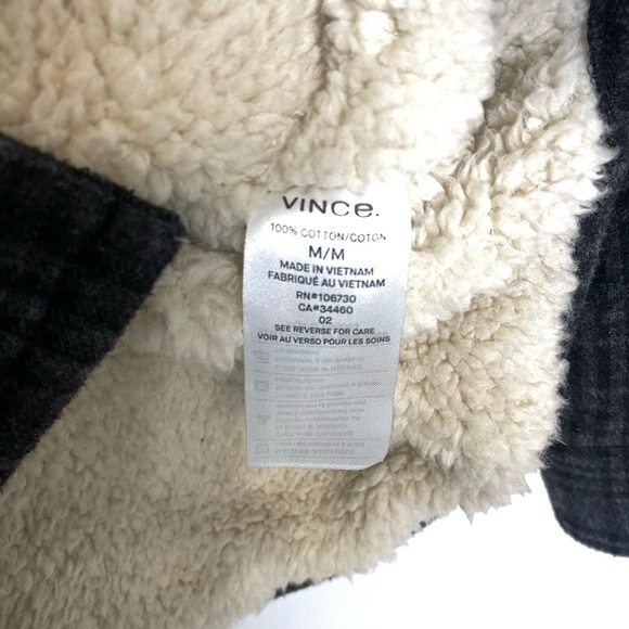 NWOT Vince Plaid Sherpa Shirt Jacket SIZE M - Picture 3 of 8